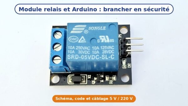 Module relais 1 canal 5 V SRD-05VDC-SL-C avec bornier COM, NO, NC pour Arduino