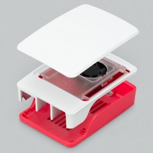 Boîtier officiel Raspberry Pi 5 avec ventilateur (rouge/blanc)